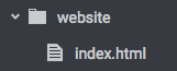 The website folder with index.html in it, shown here in Finder